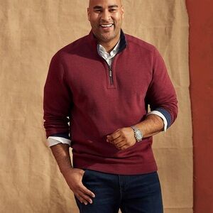 🎣 Tommy Bahama Flipshore Half Zip Reversible Sweatshirt - NWOT Cozy Winter